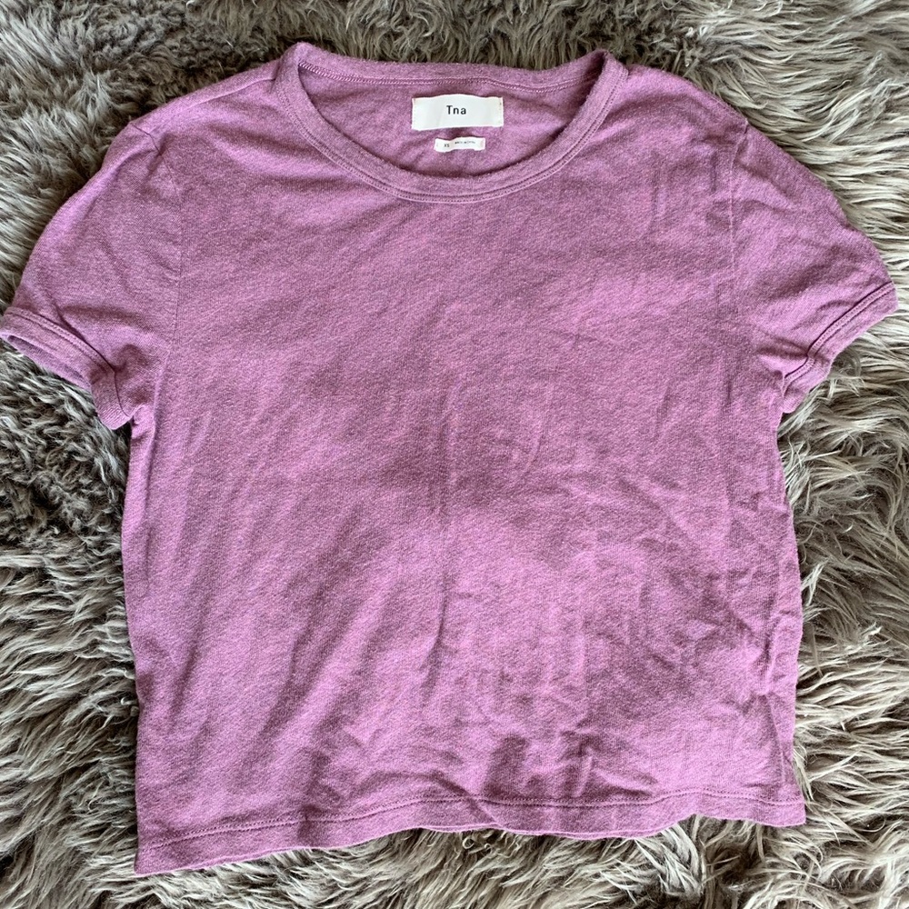 TNA Purple T-Shirt Medium Length Soft Top